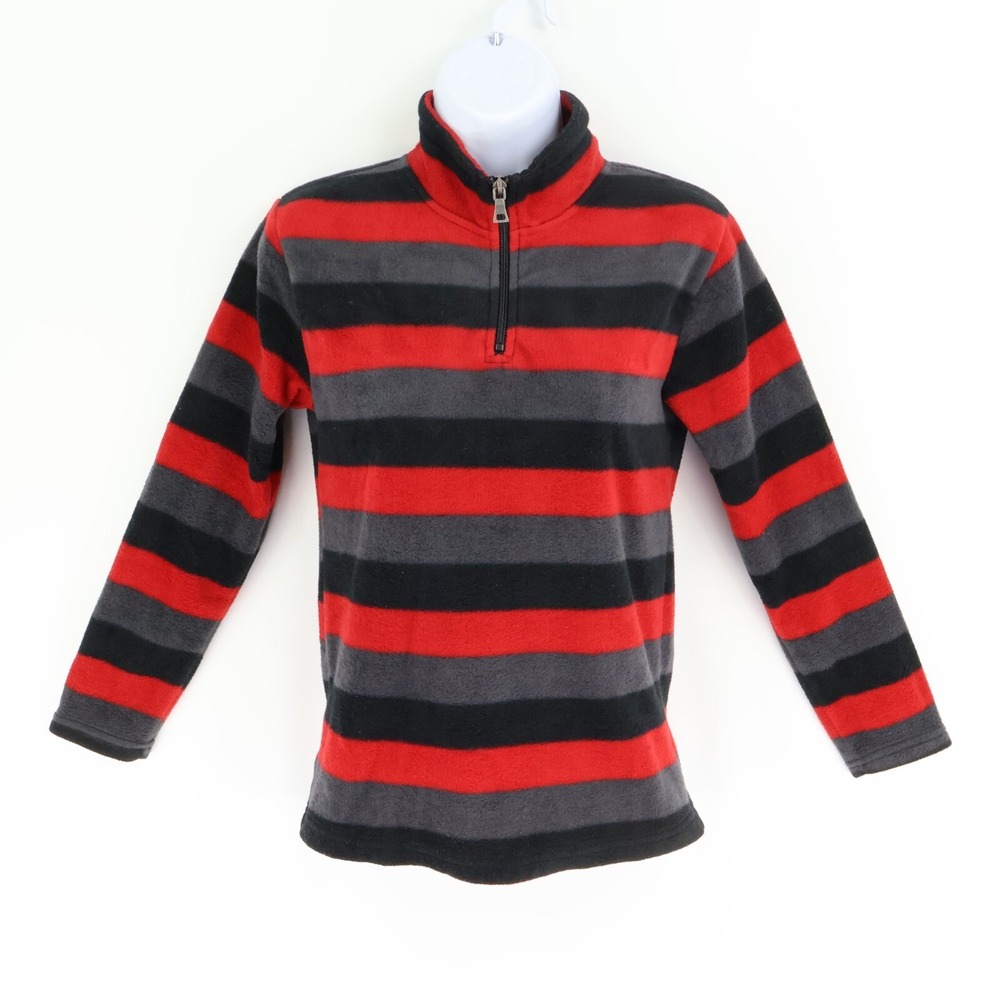 The Children's Place 1/4 Zip Jacket Boys Size L Multicolor Striped Soft Fleece
